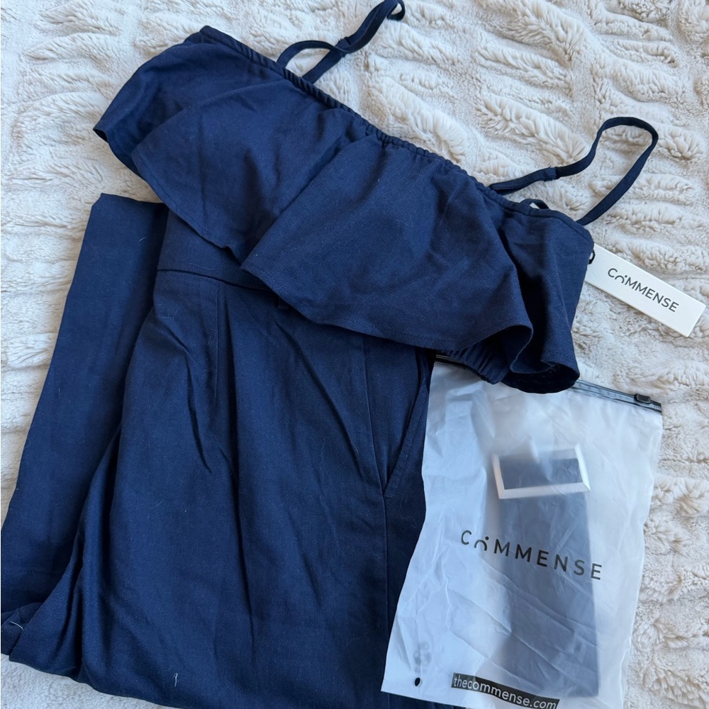Commense Ruffled Cami Top and Wide-Leg Pants set in Blue - Size Small - Picture 4 of 10
